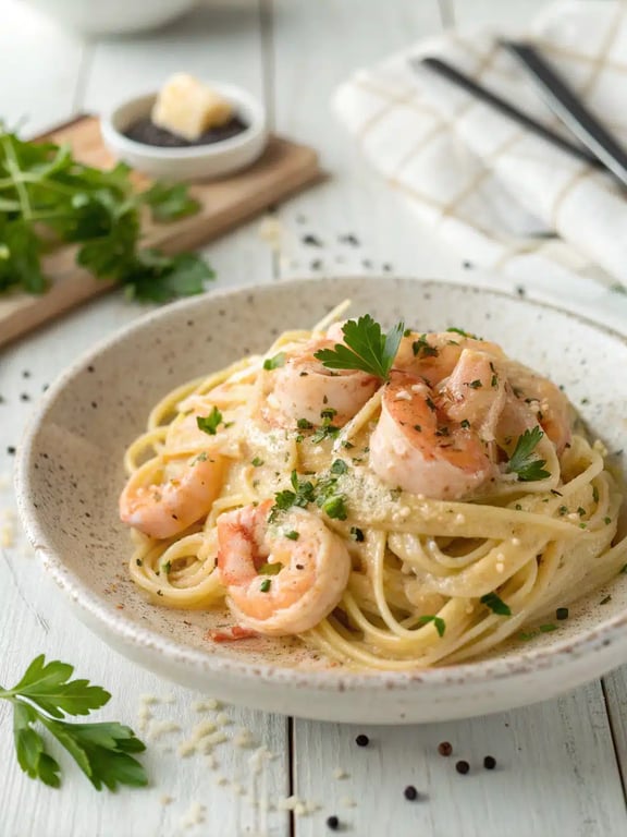 평일 저녁 식사로 딱 좋은 간단하고 크리미한 새우 파스타