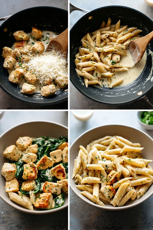 Healthy Chicken Pasta with Garlic Parmesan (Easy 35 Min)