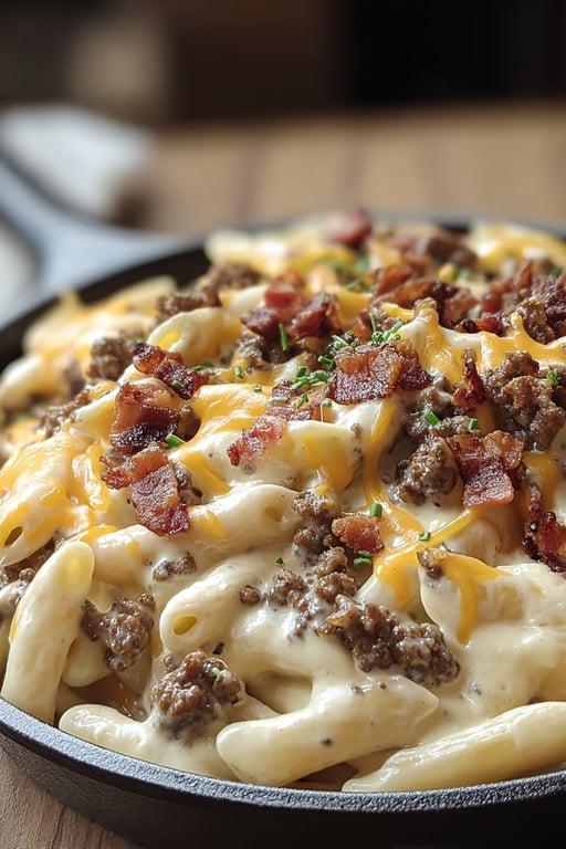Loaded Cheeseburger Alfredo Pasta Recipe – Ready in No Time
