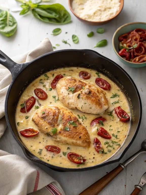 Final step for Marry Me Chicken — plated and ready
