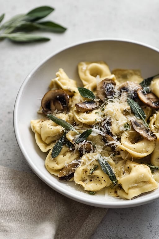 Cheese Tortellini Butter Mushrooms Sage Recipe – Easy