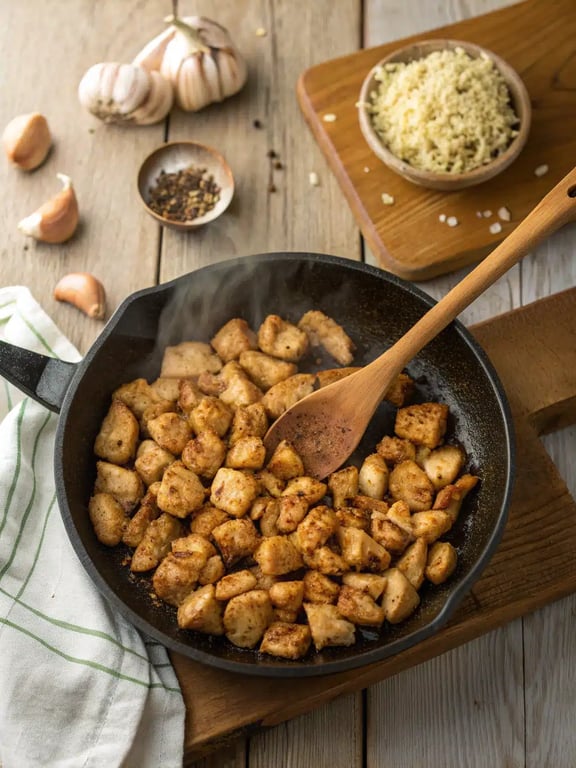 Step 4 for parmesan chicken pasta — texture check