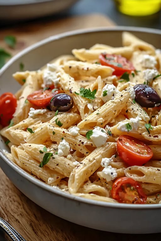 Greek Pasta Feta Olives Recipe – Simple and Satisfying