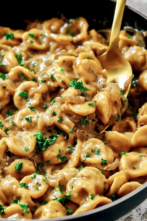 Cheesy Pasta Caramelized Onions Recipe – Easy Dinner Idea