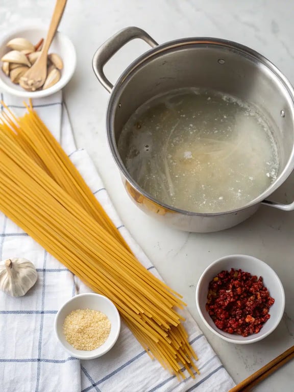 Step 2 for pasta recipes — process in progress