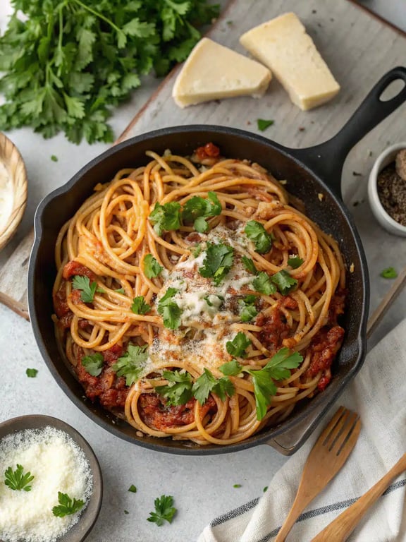 Final step for pasta recipes — plated and ready