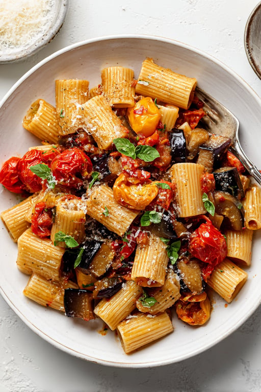 Roasted Eggplant Pasta (Easy 45 Minute Dinner)