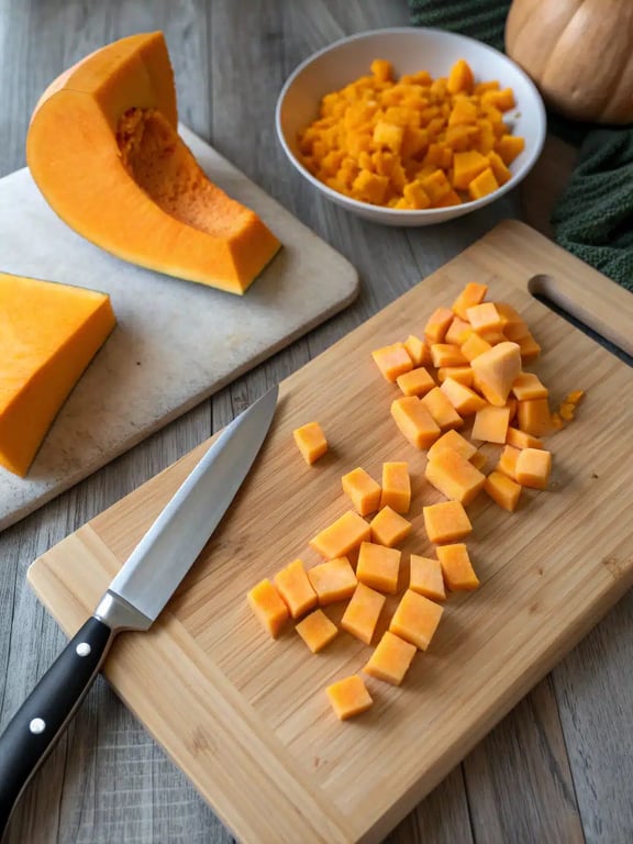 Step 2 for sausage pasta squash — process in progress