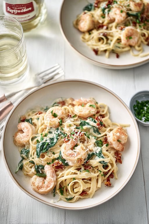 Creamy Tuscan Shrimp Linguine Recipe – Easy and Delicious