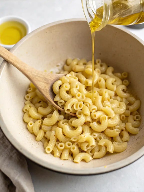 Step 2 for street corn pasta salad — process in progress