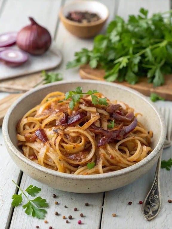 Genius Vegan Onion Pasta for Easy Freshness