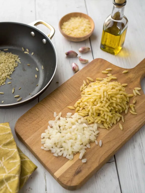Step 2 for veggie orzo recipe — process in progress
