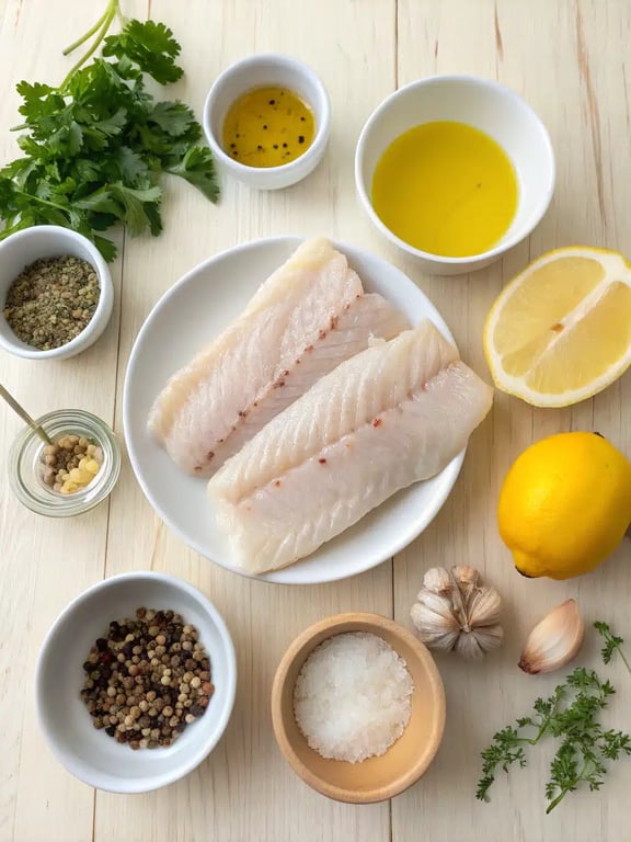 baked cod recipe ingredients baked cod recipe ingredients arranged on the counter