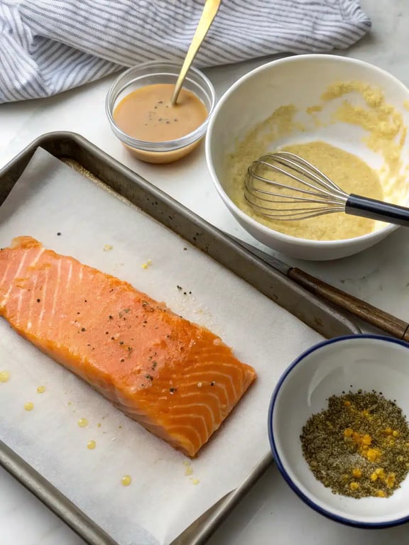Step 4 for baked salmon recipe — texture check