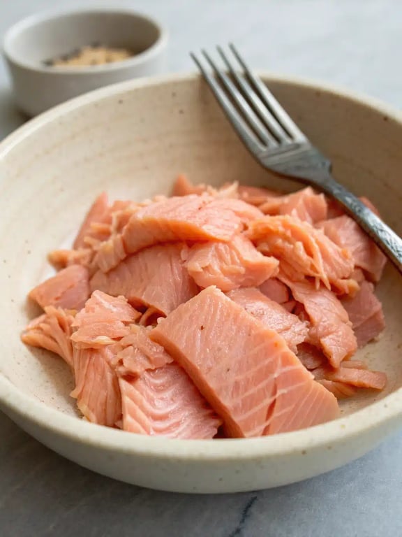 Step 2 for canned salmon patties — process in progress