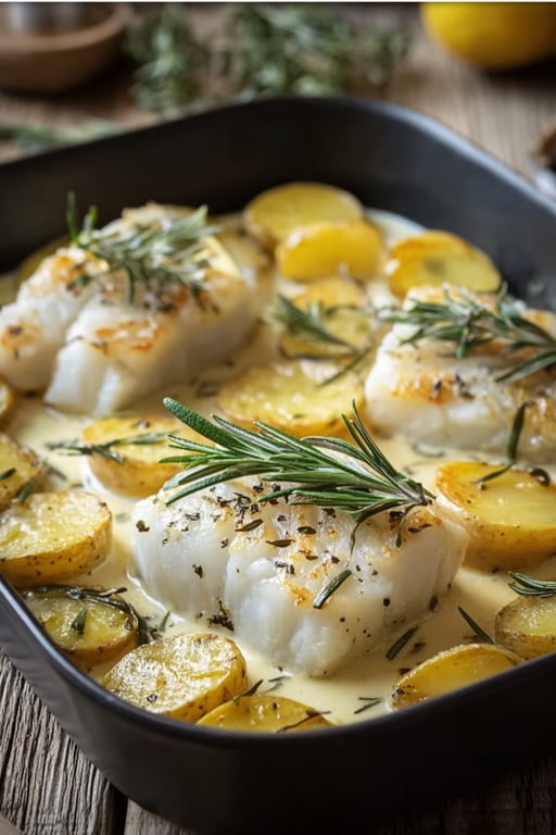 Cod Potatoes Rosemary Cream Sauce Recipe – Ready in No Time