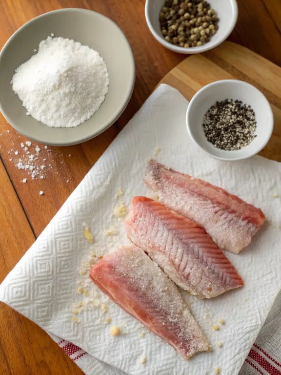Step 2 for creole red snapper recipe — process in progress