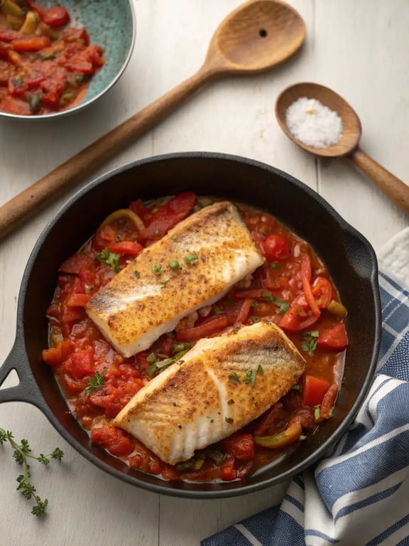 Final step for creole red snapper recipe — plated and ready