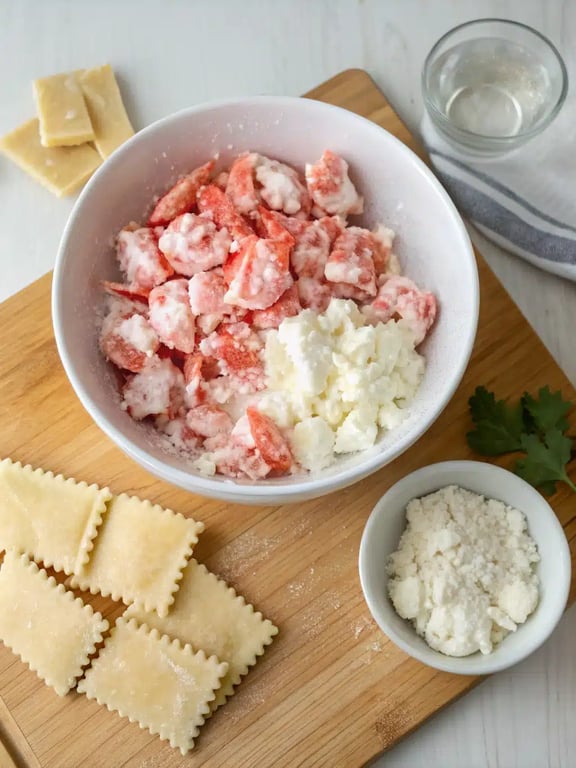 Step 4 for lobster ravioli recipe — texture check