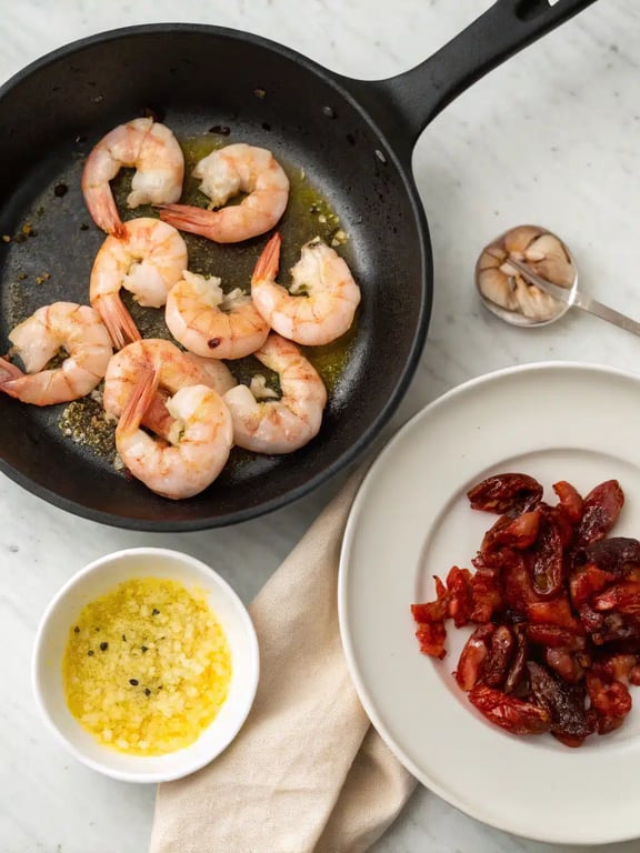 Step 4 for Marry Me Shrimp — texture check