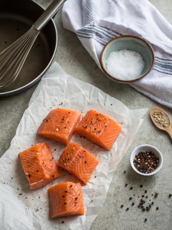 Cooking the butter and flour roux for salmon cream sauce in a skillet