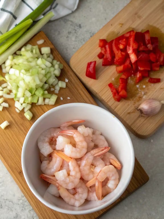 Making the roux for shrimp corn chowder in a pot