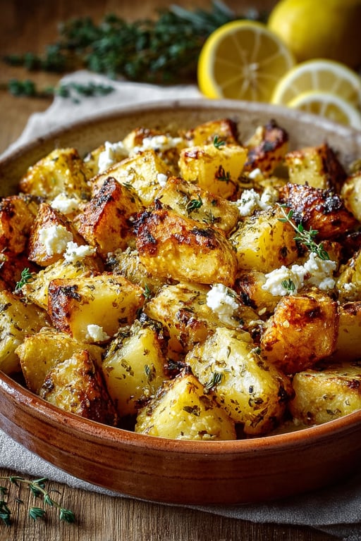 Baked Feta Potatoes with Lemon (Easy 50 Minute Side)
