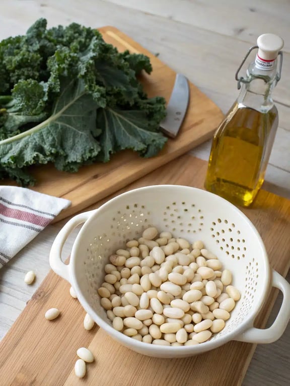 Step 2 for cannellini bean soup — process in progress