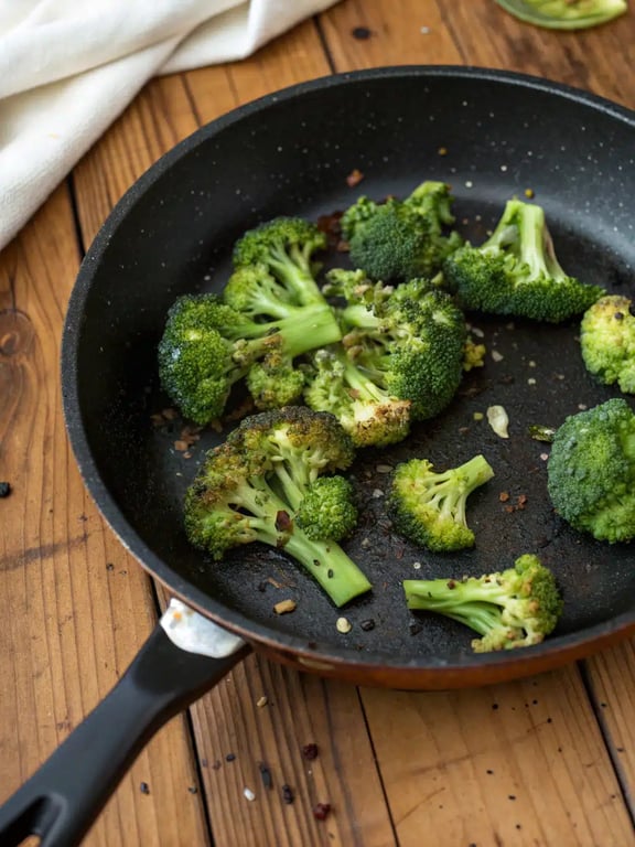 Final step for garlic broccoli recipe — plated and ready