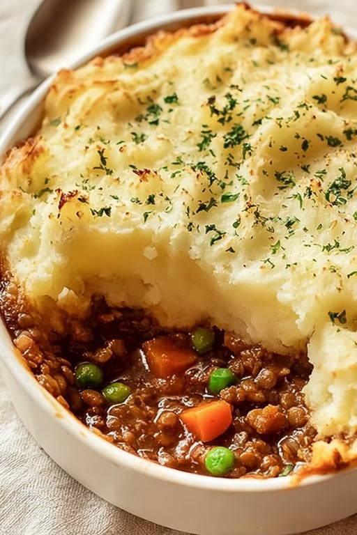Lentil Shepherds Pie with Mashed Potatoes (90 Minutes)