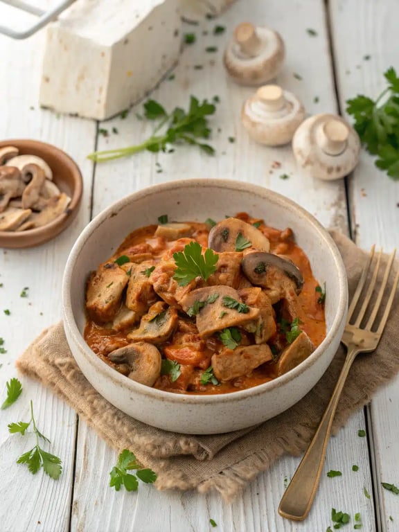 Mushroom Seitan Stroganoff: Easy Cozy Weeknight Comfort