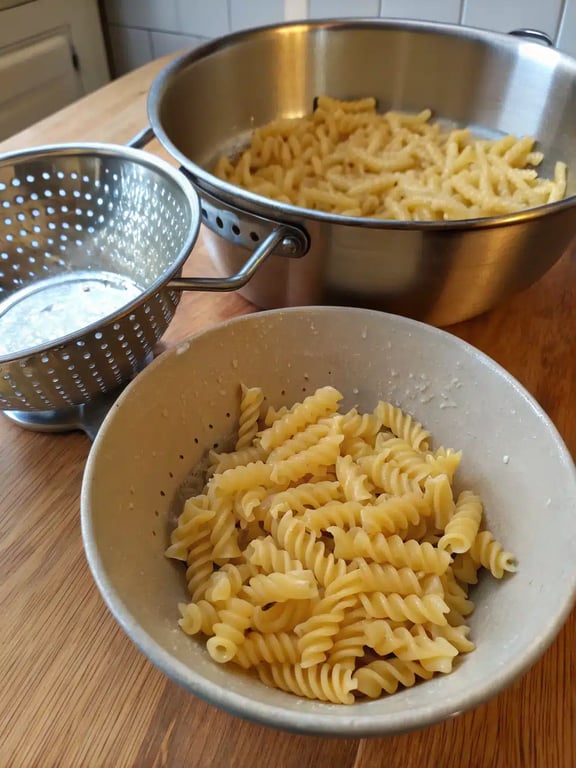 Step 2 for pasta salad recipe — whisking the creamy dill dressing in a bowl