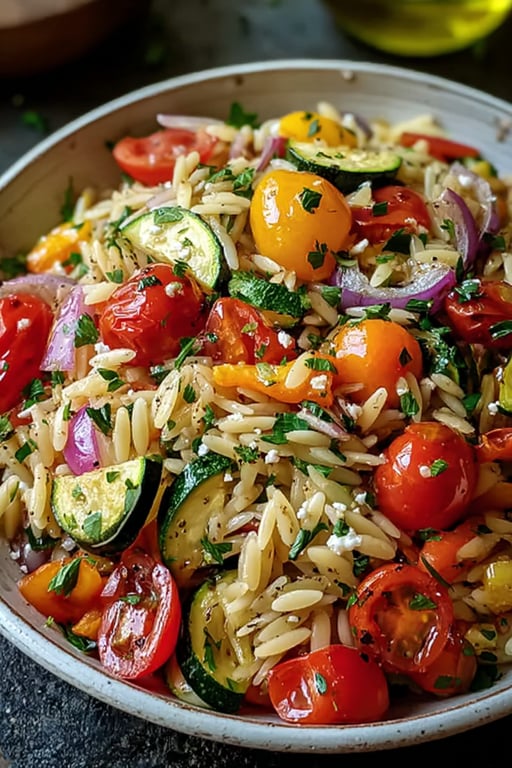 Roasted Vegetable Orzo Recipe – Easy Family Favorite
