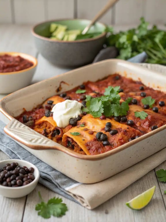 Sweet Potato Enchilada Casserole For Bold Nostalgia