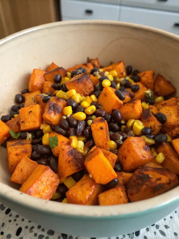 Step 4 for sweet potato enchilada casserole — texture check
