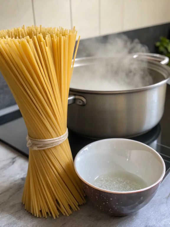 Step 2 for vegan pasta recipe — process in progress