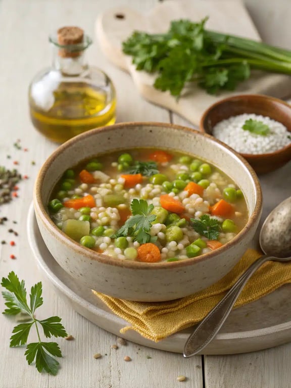 Vegetarian Barley Soup for Easy Cozy Evenings