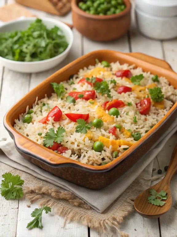 Vegetarian Rice Casserole for Cozy Winter Comfort
