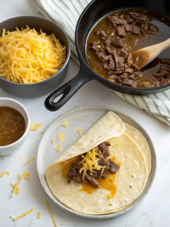 Final step for birria tacos recipe — plated and ready