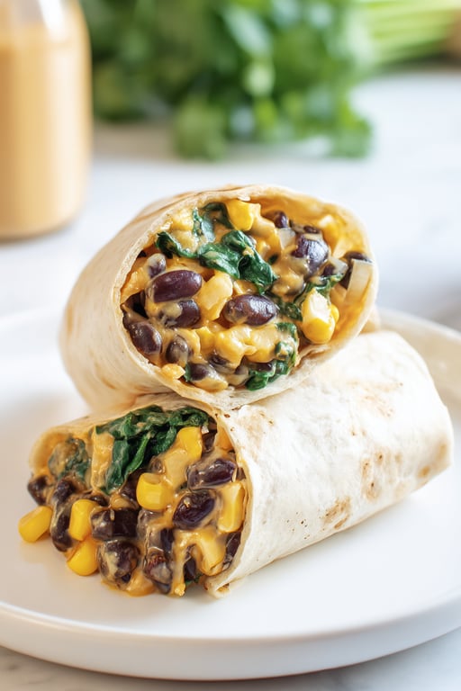 Black Bean Burritos with Spinach (Easy 15 Minutes)