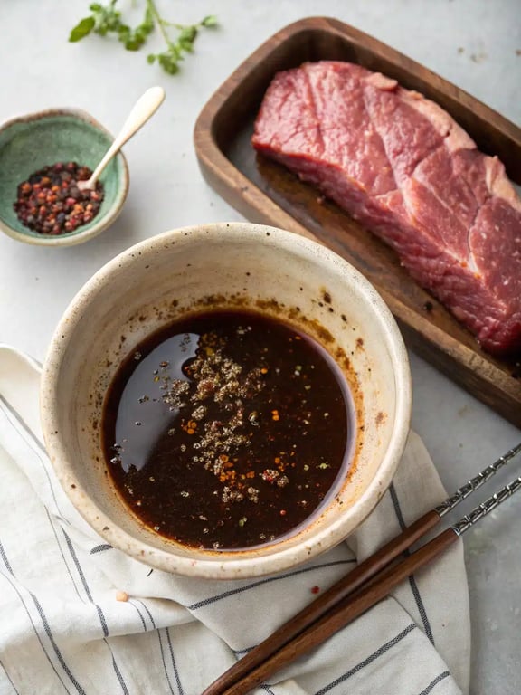 Step 2 for carne asada tostadas — process in progress