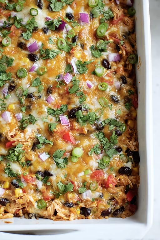 Easy Chicken Burrito Casserole (One Dish, Serves 8)