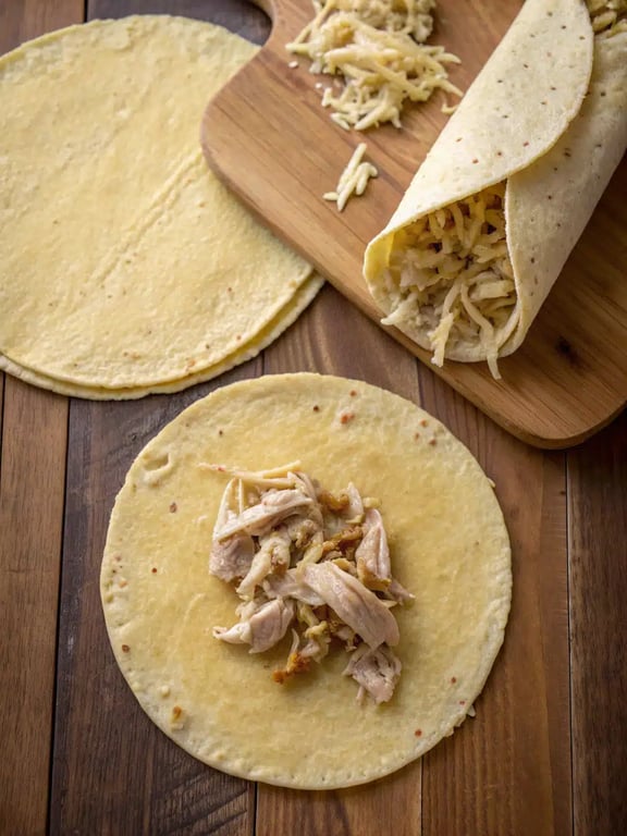 Step 4 for chicken enchiladas recipe — texture check