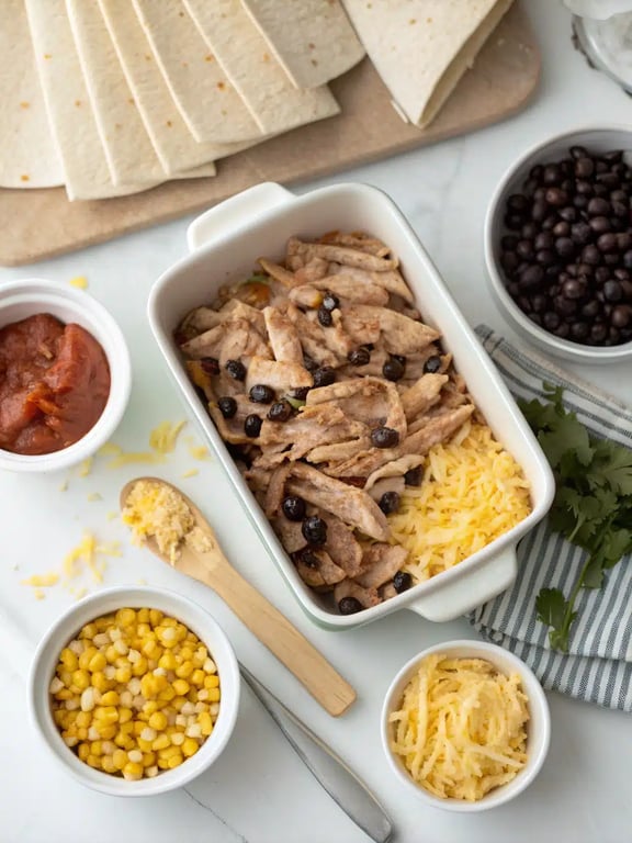 Step 4 for chicken taco casserole — texture check