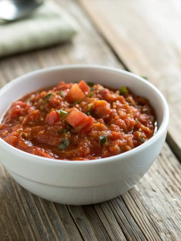 fire roasted salsa served in a rustic bowl with tortilla chips and lime wedges