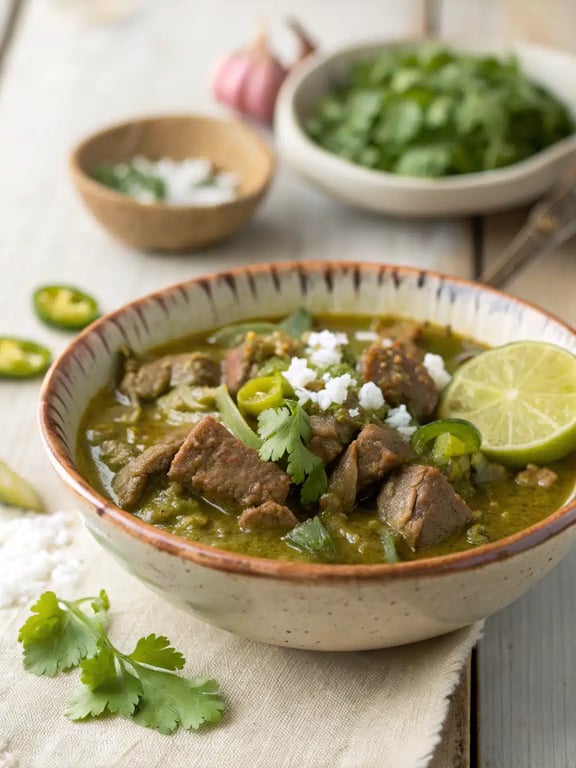 Simple Mexican Beef Chile Verde with Freshness