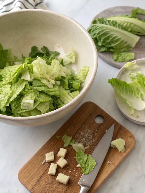 Step 2 for Mexican Chopped Salad — whisking the lime-cumin dressing in a bowl