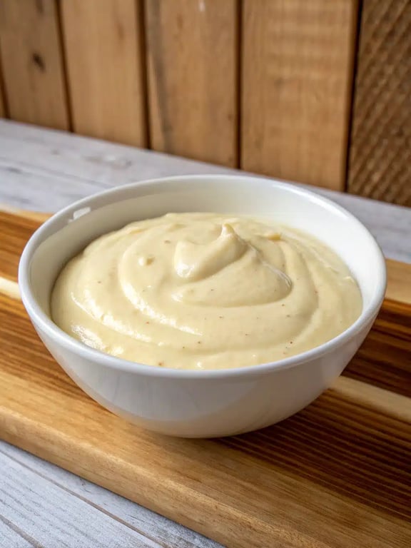 Mexican white sauce drizzled over tacos and served with chips