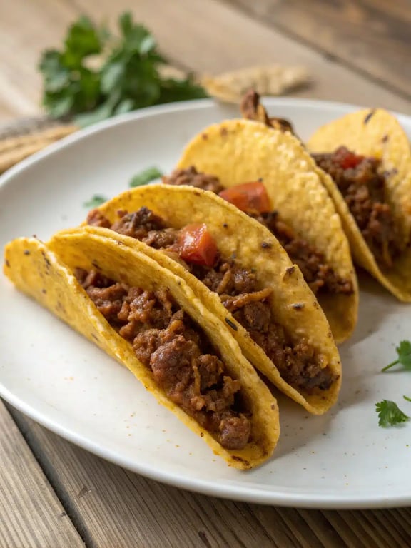 oven baked tacos served on a platter with fresh toppings and side dishes
