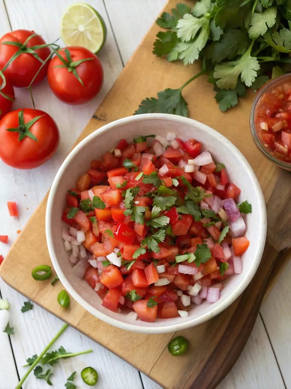 pico de gallo recipe — final step Final step for pico de gallo recipe — plated and ready